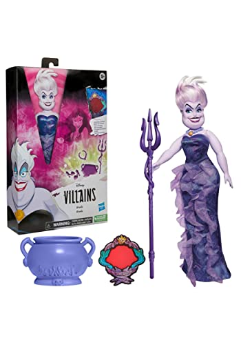 Disney Schurkin Ursula Modepuppe, Accessoires und abnehmbare Kleidung, Disney Prinzessin Spielzeug für Kinder ab 5 Jahren - Exklusiv bei Amazon