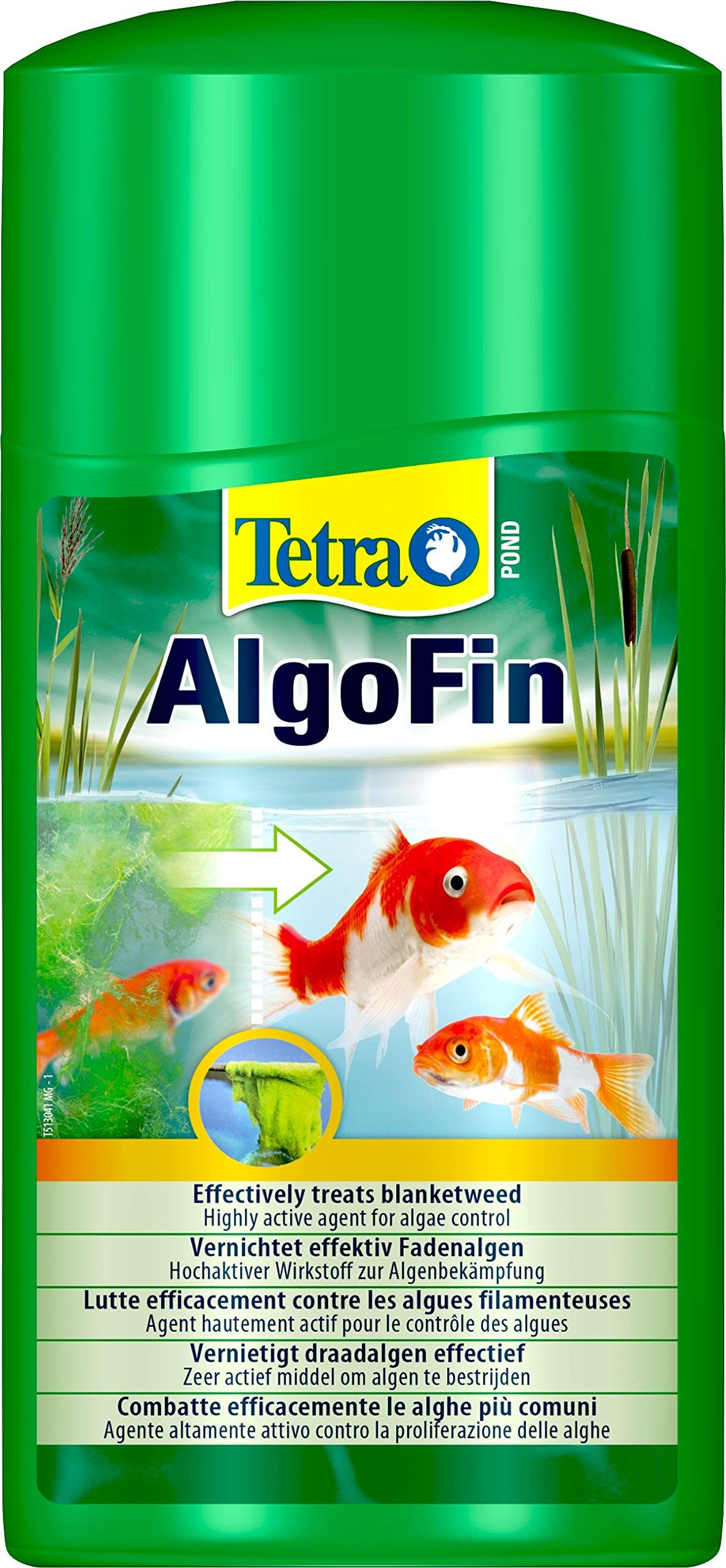 Tetra Pond AlgoFin Teich Algenvernichter - wirkt effektiv bei Fadenalgen, Schwebealgen und Schmieralgen im Gartenteich, 1 L