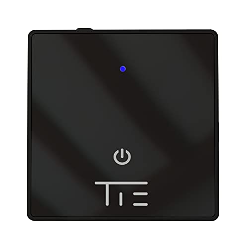 TIE Audio TBT1 Mobile Bluetooth Transmitter/Receiver für kabellose Kopfhörer, Fernseher, Autoradio & Lautsprecher (hohe Reichweite, Akku betrieben, Gürtelclip, inkl. Aux Kabel), Schwarz