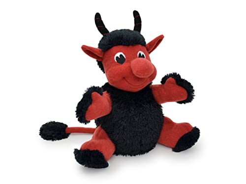 Plüschtier Kuscheltier 23 cm Teufel Sprachend, Schwarz/Rot, Stofftier Schmusetier für Kinder Baby Jungen Mädchen