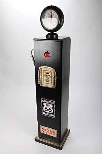 point home Design-Schrank Zapfsäule mit Uhr + Licht, Retro, schwarz, 150cm