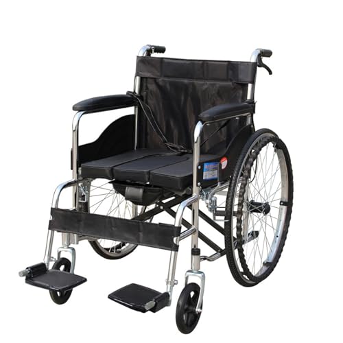 Klappbarer Rollstuhl, leichter Rollstuhl für ältere Menschen Outdoor-Rollstuhl selbstfahrende Rollstühle tragbarer Roller für Erwachsene,Black
