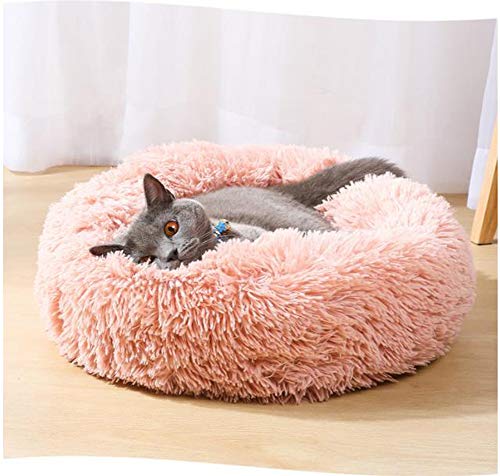 Monba Weiches waschbares Haustierbett für Katzen und Hunde, Donut-Hundesofa, rundes Nest-Schlafkissen, selbstwärmendes Kissen für Kätzchen/Welpen/mittelgroße und große Hunde