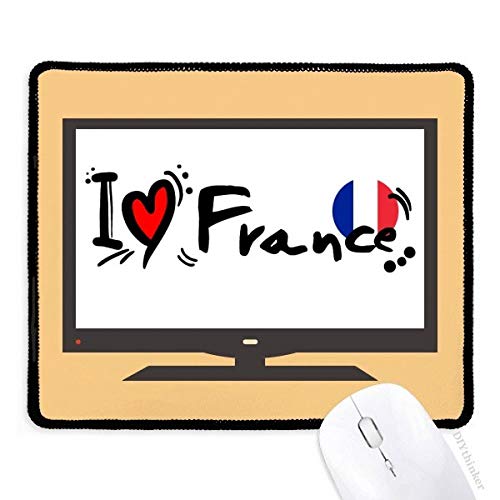 beatChong Ich Liebe Frankreich Welt Flaggen-Herz-Computer-Mausunterlage Griffige Gummi Mousepad Spiel Büro