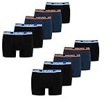 HEAD Basic Boxer Shorts Herren Unterwäsche Unterhose 10 er Pack,Black/Blue L