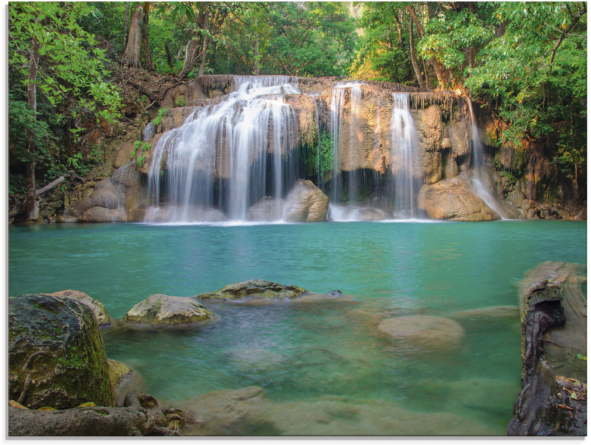 Artland Glasbild "Wasserfall im Wald National Park", Gewässer, (1 St.)