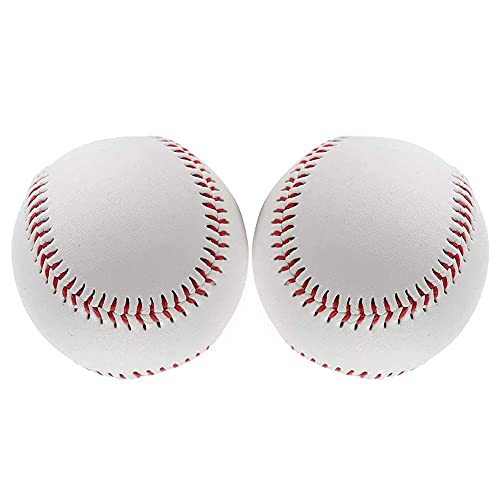 Screst 2 Pack Standardgröße Jugend/Erwachsener Baseballs Nicht Markiert Und Leder Überdachte Trainingsball