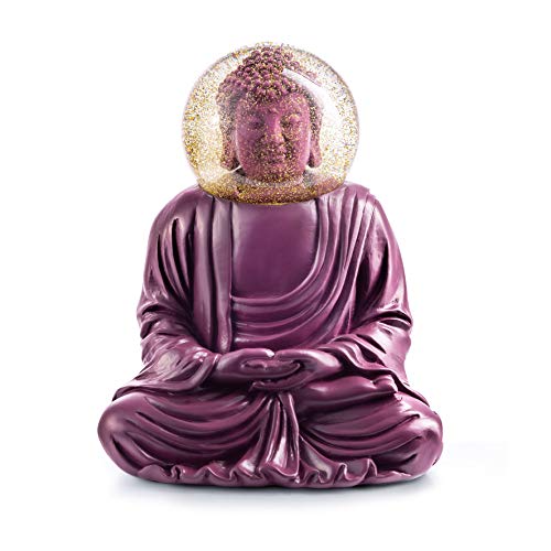 DONKEY Summerglobe The Purple Buddha | Lila Deko Figur mit Schneekugel