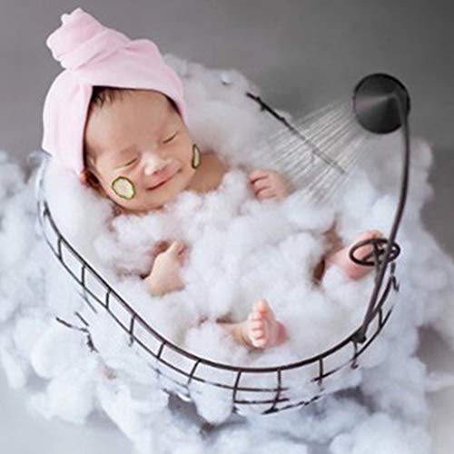 Fotografie Requisiten Neugeborenen, ausgehöhlten Eisen Korb Badewanne Sofa Dekoration Fotografie Requisiten(Weiß)