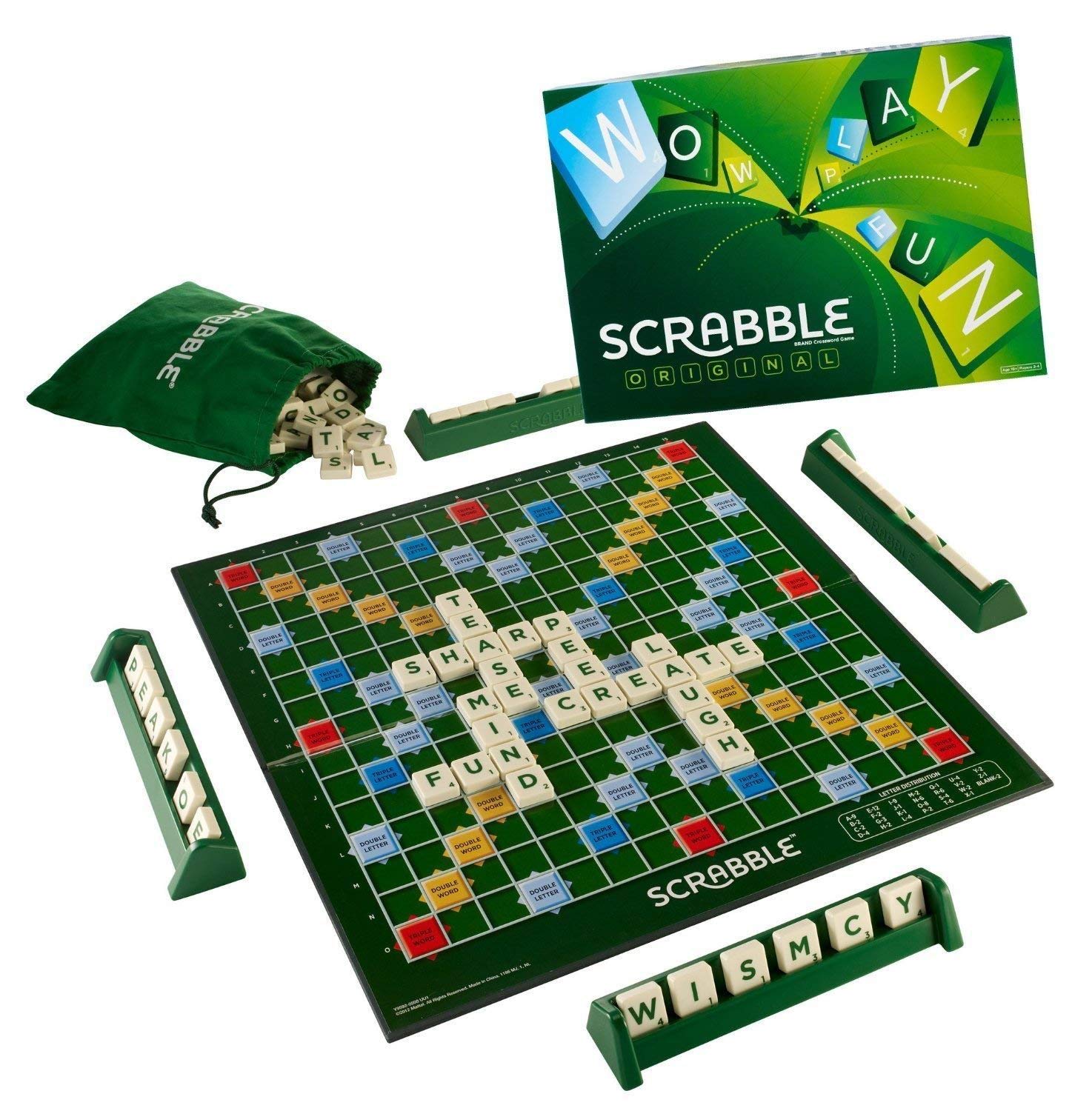 Mattel 51263 - Scrabble Original, Brettspiel, englische Version