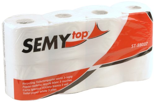 Semy Top Toilettenpapier 3 lagig 250 Blatt Recycling weiß, 7er Pack (7 x 8 Stück)