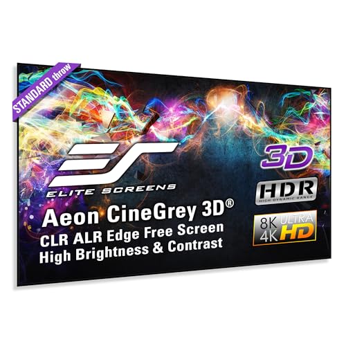 Elite Screens Fixed Frameless Projector Screen Aeon Edge Free / 222 x 125 cm / 16:9 Format 100 inches/ 3D CineGrey Cloth/ AR100DHD3