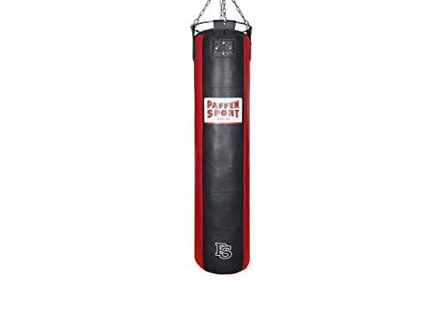 Paffen Sport Star Leder-Boxsack; schwarz/rot; gefüllt; 150cm; 50kg