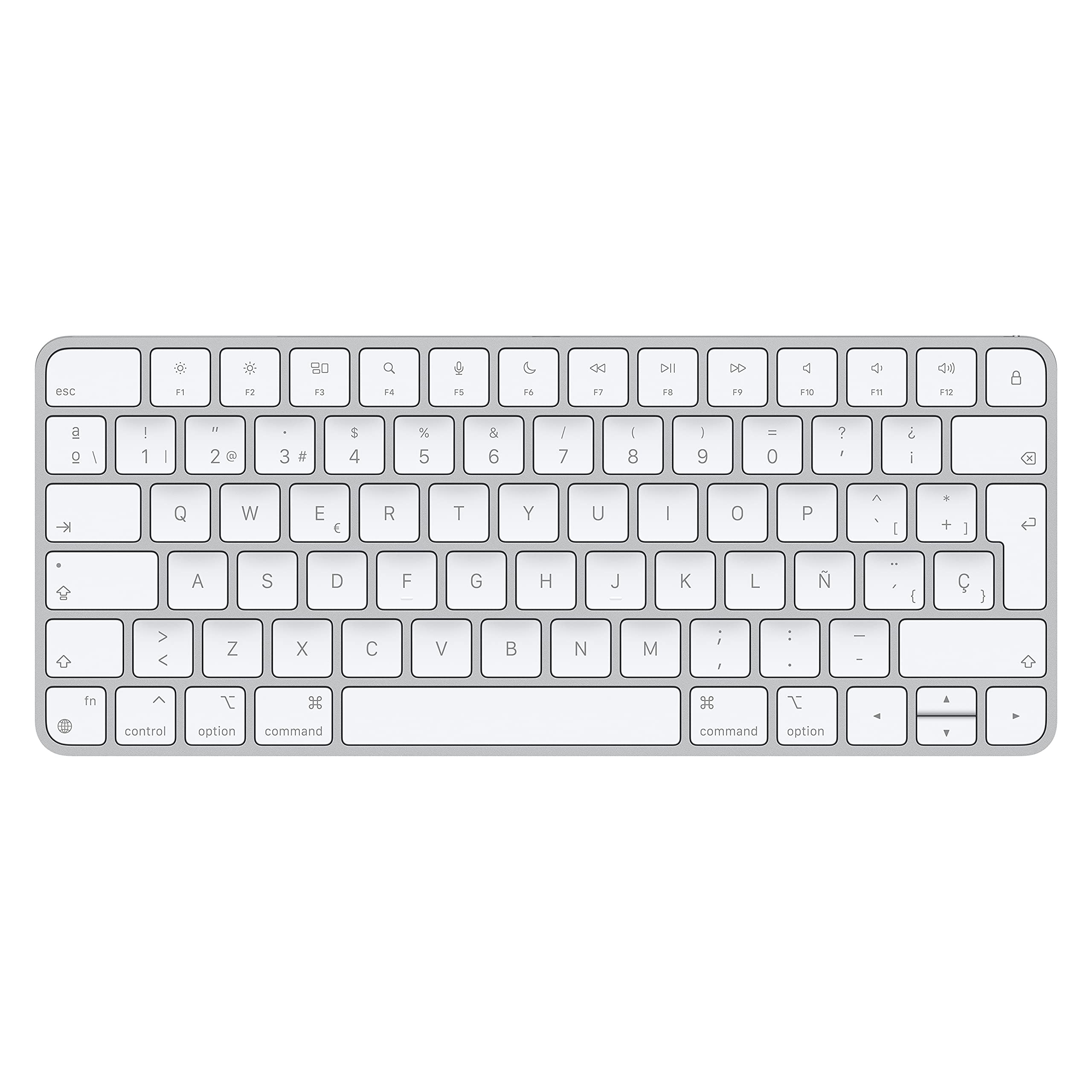 Apple Magic Keyboard: Bluetooth, wiederaufladbar. Kompatibel mit Mac, iPad oder iPhone; Spanisch, Silber