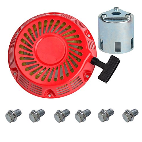 OxoxO Replace Recoil Starter with Starter Cup Compatible with HONDA GX340 GX390 28400-ZE3-W01ZA 11HP 13HP Engine Motor Parts + 6pcs Recoil Starter Bolt