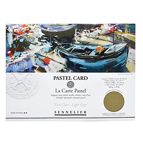 Sennelier La Carte Pastellkarten-Pochette, 40 x 27,9 cm, monochromatisch, Hellgrau