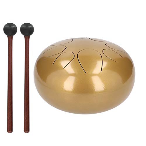 Mxzzand rutschfeste, verschleißfeste Moderne Technologie 8-Ton-Zungentrommel Zungentrommel für die persönliche Meditation für Zen(Golden)