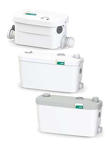 Wilo-HiDrainlift 3-37, kompakte Abwasser-Hebeanlage für Schmutzwasser ohne Fäkalien zur Entwässerung von Duschen, Waschmaschinen, Spülmaschine und Waschbecken, 3 Anschlüsse, 6100l/h, 0, 8 bar, 400W