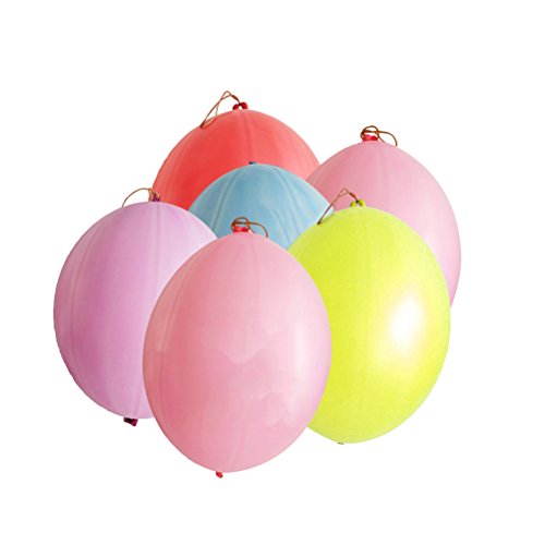 Toyvian Neon Punch Ballons mit Gummibandgriff für Kinder 50 Stück (zufällige Farbe)