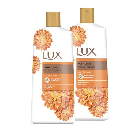 LUX Body Wash, Sweet Dahlia with Patchouli Oil - Gentle & Soothing Skin Care, Nourishing Body Cleanser, Aromatic Bath Soap, Shower Gift for Women - Pack of 2, 600 ml