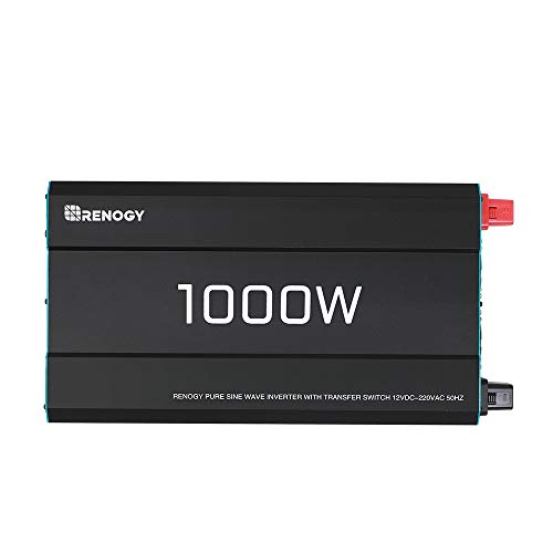 Renogy Wechselrichter 1000W 12V mit EIN/Aus-Schalterung DC zu AC mit AC-Prioritätsschalterfunktion