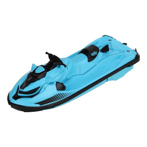 DAUZ Ferngesteuertes Motorboot-Spielzeug, Wasserdichter 2,4-G-Fernbedienungs-Motorboot-Doppelpropellermotor Zum Spielen Im Pool (Blau)