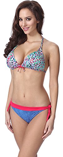 Feba Damen Push Up Bikini F17 (Muster-318, Cup 80D / Unterteil 40)