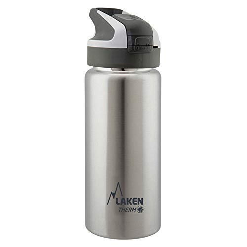 Laken Unisex – Erwachsene Thermo mit Summitverschluß 0,5 L Thermoflasche, Silber, 0.5