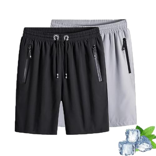 AHYXHY Puliam - Men's Ice Silk Stretch Quick-Dry Shorts, Puliam Shorts, Men’S Ice Silk Casual Shorts (2PCS,5XL)