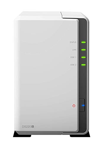 Synology DS220j DiskStation NAS-Server 2-Bay Desktop Server Bundle, Kapazität:6.000GB (6TB), HDD Typ:WD Red