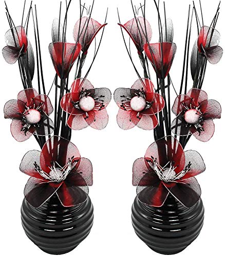 Flourish Deko Künstliche Blumen, rot und Schwarz, 32cm