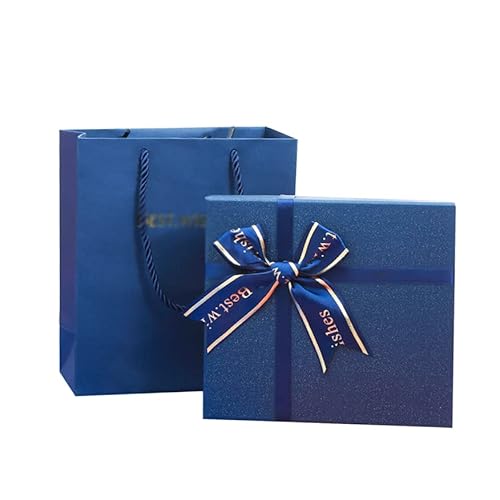 Blaue Geschenkbox mit Deckel Geburtstagsgeschenke Aufbewahrungsverpackung Box Große Kleidung Valentinstag Schleife Geschenkverpackungsboxen schön