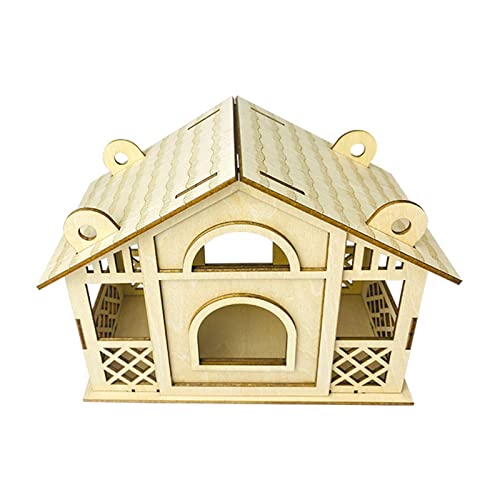 Holz-Vogelhaus, kreatives Vogelfutternest, dekorativer Vogelkäfig für Zuhause, Garten, Hof, Terrasse, Dekoration. Kreativ zusammengebautes Vogelnest