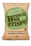 Brown Bag Crisps West Country Cheddar und Zwiebeln, 40 g, 20 Stück