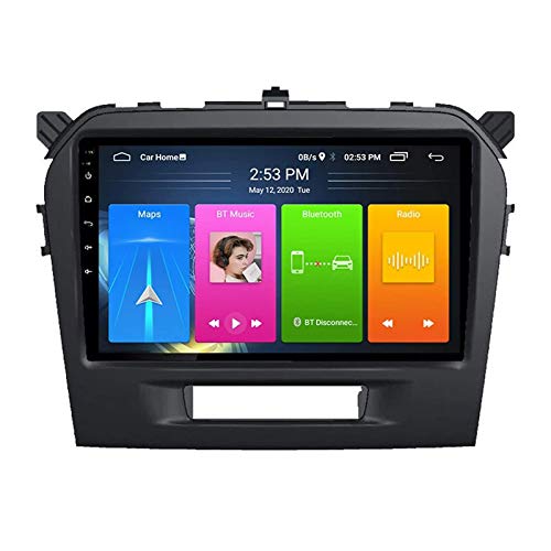 WY-CAR 9-Zoll-Autoradio Double Din Head Unit Für Suzuki Vitara 2015-2018, Android 8.1 Multimedia-Player, GPS-Navigation/Bluetooth/FM/Lenkradsteuerung/Rückfahrkamera,8core-4G+WiFi: 4+64G