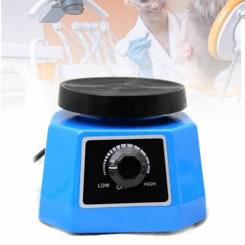 4'' Dental Oszillator, 100W 220V Runder Vibrator Zahntechnik Shaker Oszillator Dentallaborgeräte für Mischen von Gips, Gießen von Modellen, Harzguss (Blau)