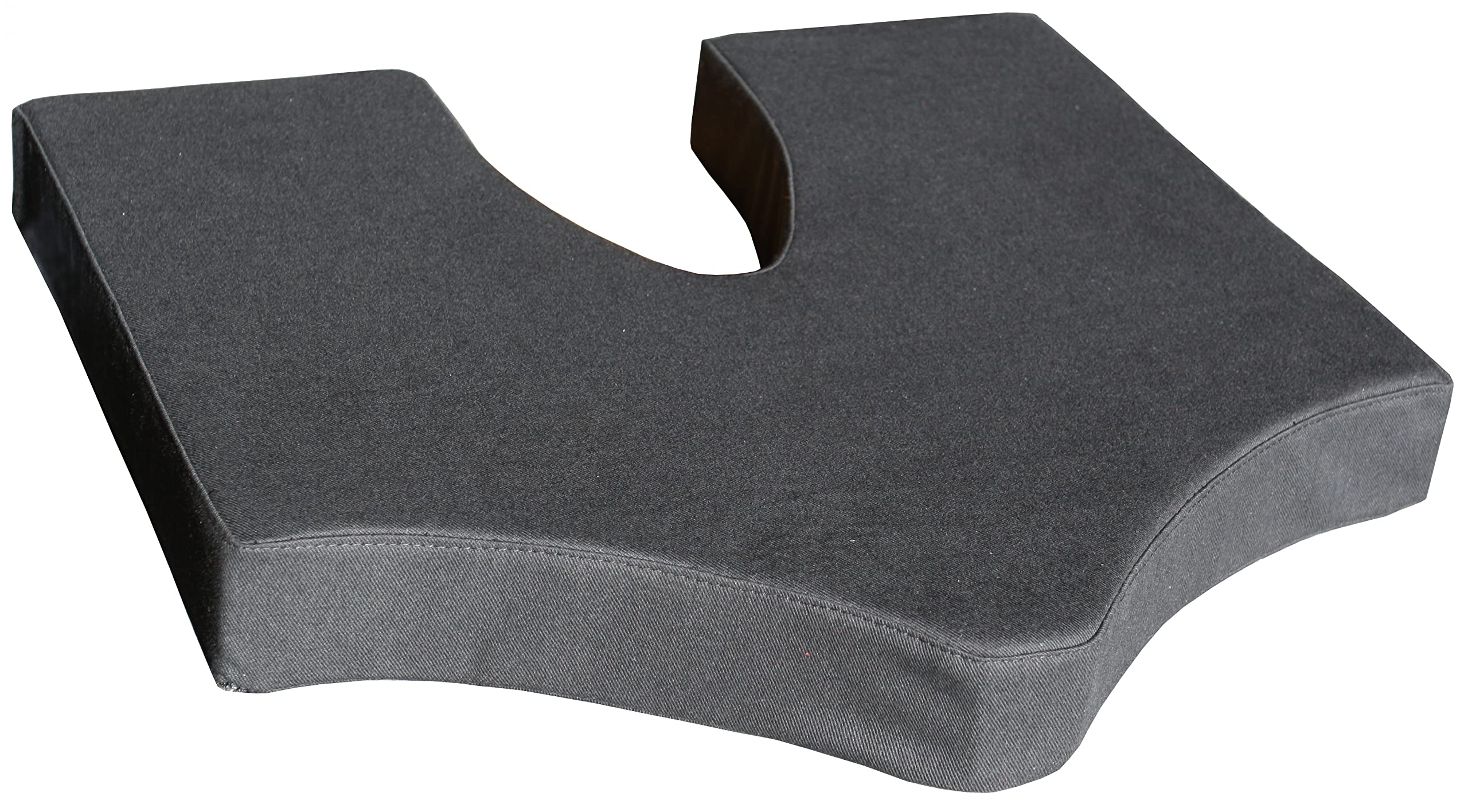 COCCY-X Steißbeinkissen | orthopädisches Sitzkissen | 40 x 40 x 5 cm | mit Bezug: 100 % Baumwolle Farbe: schwarz