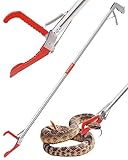 ZOTO 119,4 cm Schlangengreifer, zusammenklappbare Schlangenfängerzange, professionelle Reptilien-Greifer, Rassel, breite Backen, Handhabungswerkzeug mit Schloss für Klapperschlange