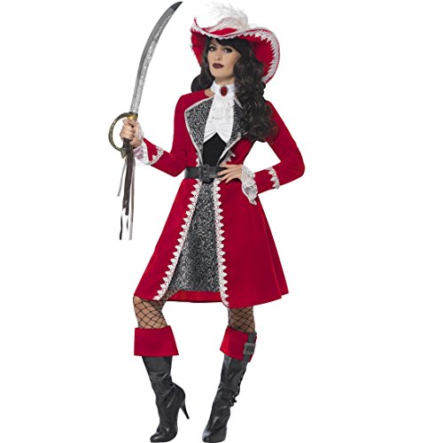 Amakando Piratenkostüm Damen - L (42/44) - Musketier Damenkostüm Piratenkleid Barock Piratenbraut Faschingskostüm Karnevalskostüm Seefahrerin Piratin Kostüm Deluxe