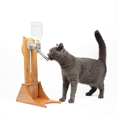 M I A Pet Standing Water Dispenser Hanging Wood Waterer Rack Water Fountain Frame Without Water Dispenser for Pet Dog Cat