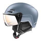 uvex hlmt 700 visor - sicherer Skihelm für Damen und Herren - individuelle Größenanpassung - mit Visier - strato matt - 59-61 cm