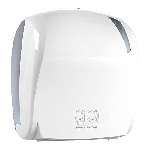 Mar Plast A88510 E-Skin Dispenser für die Rolle Papierhandtuch, Weiß/durchsichtig, 371 x 221 x 330mm