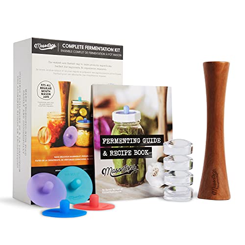 Masontops Komplettes Einmachglas-Gärungsset – einfache kleine/reguläre Mundgläser, Gemüse-Gärungs-Set – Heimwerker-Zubehör