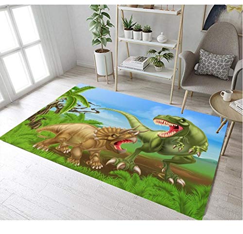 Kinder Teppich Cartoon Dinosaurier Druck Wasserdicht Polyester Teppich Baby Schlafzimmer Spiel Krabbeldecke 140cmx200cm