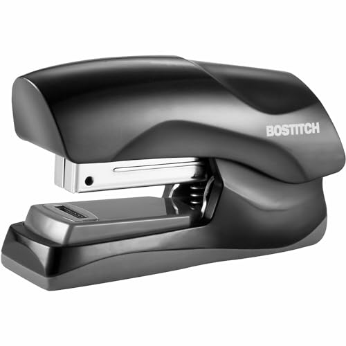 Bostitch Office Robustes Heftgerät, 40 Blatt Kapazität, kein Marmeladen, halber Streifen, passt in die Handfläche, für Klassenzimmer, Büro oder Schreibtisch, schwarz