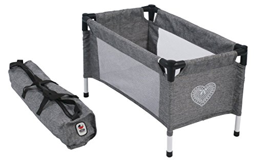 Bayer Chic 2000 652 76 Born Reisebett für Baby-Puppen, Jeans grau