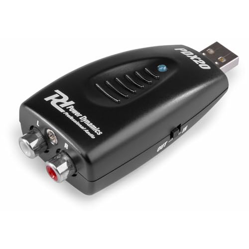 Power Dynamics PDX20 Digital/Analog Audiokonverter, USB- und Cinch- Ein-/Ausgang, umschaltbar, inkl. Audacity-Software