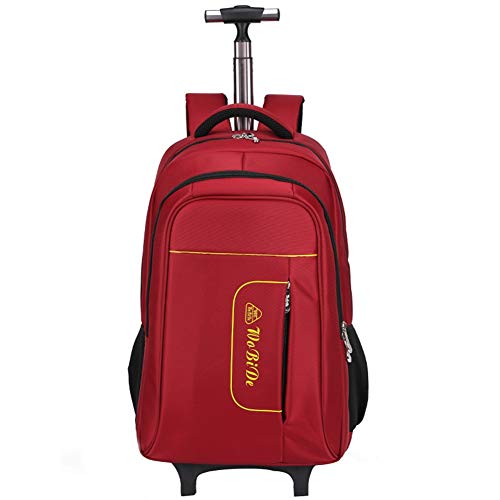 WolFum ZHANGQIANG Handgepäck-Koffer mit 2 Rädern, leicht, einfarbig, Trolley, Reisetaschen/Handgepäck, Trolley-Rucksack – Schwarz/Rot (Farbe: 8520 Rot, Größe: 30 x 20 x 48,5 cm). Doppelter Komfort