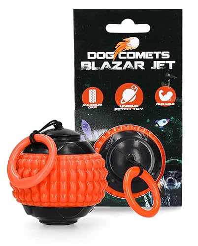 Dog Comets Blazar Jet mit TPR-Band Hundespielzeug – Langlebiges Hundespielzeug – Robuster Hundeball – Gummiball – Für Hunde geeignet – Hundeball für gesünderes Zahnfleisch – Spielzeugball (Orange)