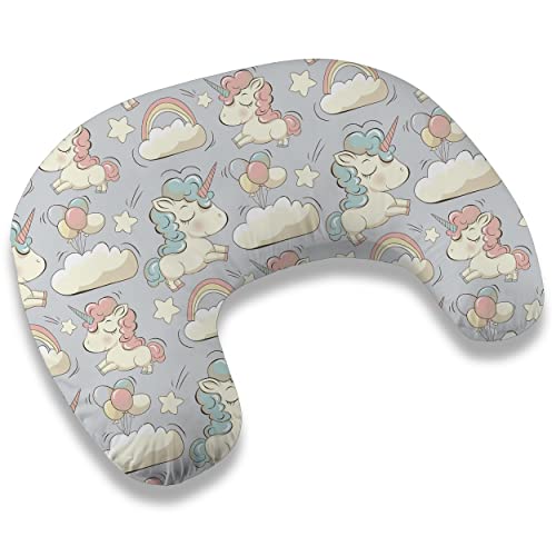 Moon klein Stillkissen 110cm Stillhörnchen Schwangerschaftskissen Kopfkissen Kissen zum Füttern Nursing Pillow mit abnehmbarem und waschbarem Bezug ekmTRADE (37)